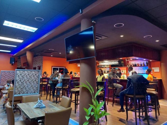 New city restaurant opens: A view inside of the Heliconia Restaurant and Lounge, which is located on the ground floor of the Emerge Building at Camp and Robb streets, Georgetown. 