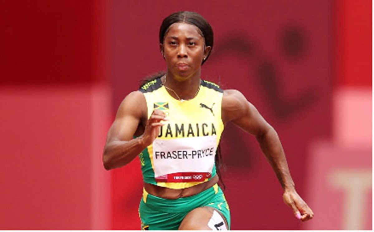 Jamaican Shelly-Ann Fraser-Pryce runs during her opening round heat in the 100m. 
