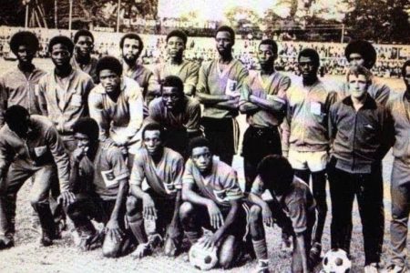 FLASHBACK! Guyana’s 1976 World Cup qualifying squad in their debut match against Suriname.
