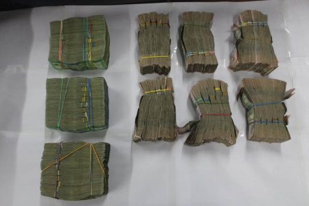 The buried cash that was retrieved by the police