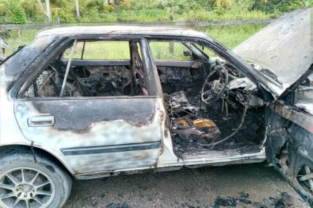 Suraj Shivraj’s burnt car 