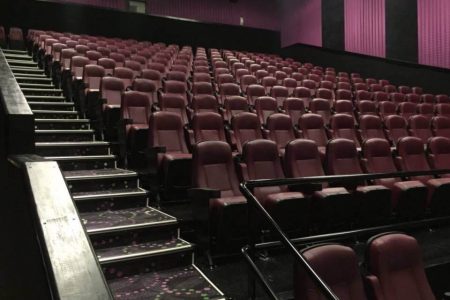 An empty Caribbean Cinemas theatre at Giftland Mall
