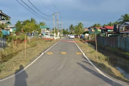 John Lewis Street in Angoy’s Avenue, New Amsterdam, is one of the streets commissioned by Minister of Public Works Juan Edghill on Friday (DPI photo) 