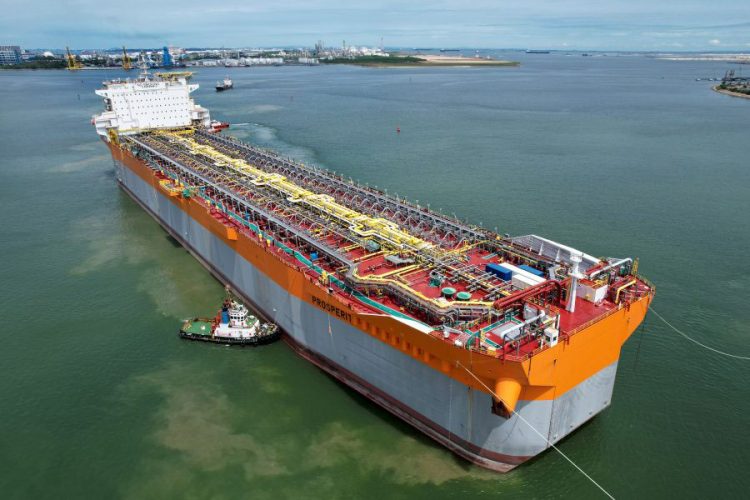 The Prosperity FPSO hull arriving in Singapore (SBM Offshore photo)