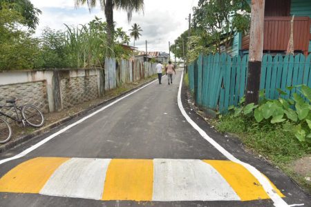The reconstructed road in Uitvlugt (DPI photo)