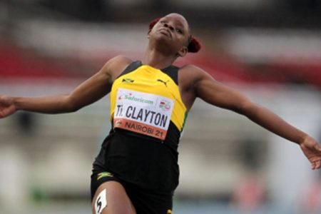 Jamaican sprinter Tina Clayton.