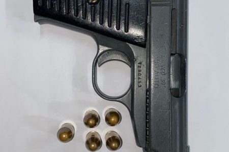 The firearm and ammunition that were found 