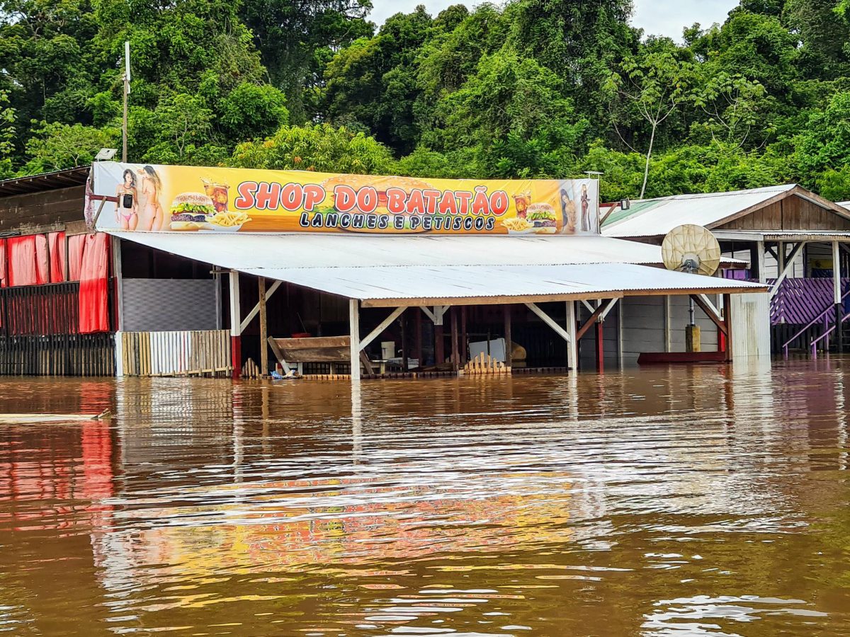 A shop overrun by floodwater (CDC photo)
