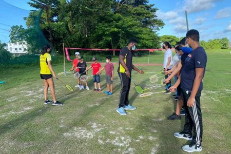 Some 60 young athletes participated in the Guyana Badminton Association’s AirBadminton programme at the Nexgen Golf Academy recently.