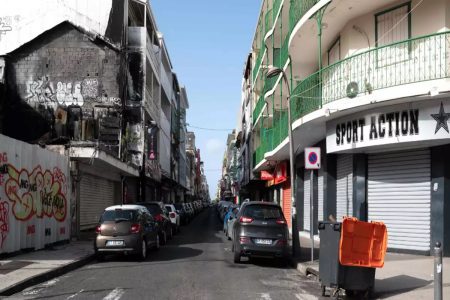 This picture taken in Guadeloupe shows an empty street as  the government sets new measures to curb the spread of COVID-19.  (AFP)