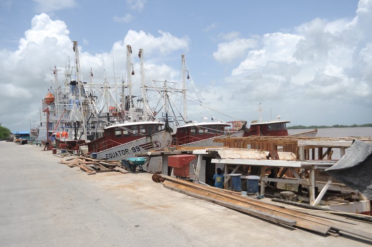 Vessels moored at PSI Wharf at Providence East Bank Demerara
