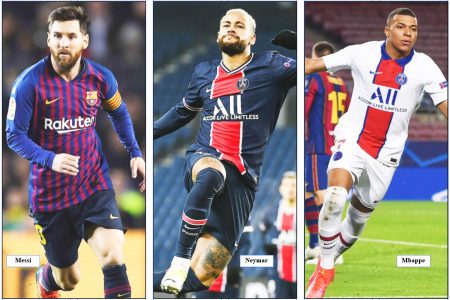 UNSTOPPABLE TRIUMVIRATE! Lionel Messi has joined Neymar and Kylian Mbappe in what will become a formidable attacking line up for Paris St Germain.