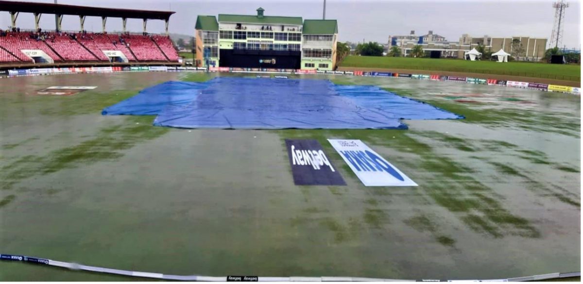 Heavy rainfall at  the National Stadium, Providence forced the third T20I to be abandoned yesterday.
