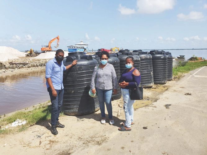 The water tanks that were handed over (GWI photo)
