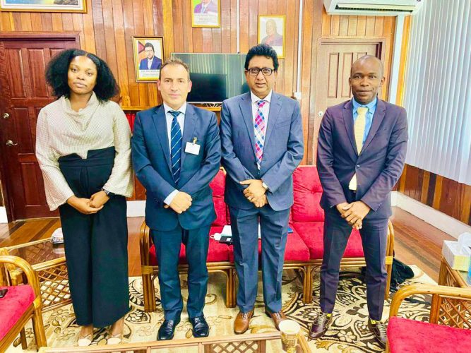 From left are Deputy Chief Parliamentary Counsel of the Ministry, Joann Bond; United Nations Office on Drugs and Crime Project Coordinator, Roberto Codesal; Attorney General and Minister of Legal Affairs,  Anil Nandlall, SC and CARICOM Implementation Agency for Crime and Security Coordinator, Callixtus Joseph.