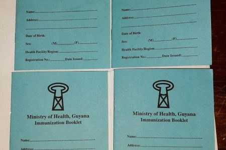 The COVID-19 vaccination booklets that were seized
