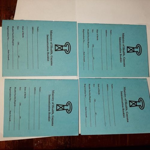 The vaccination booklets that were seized.