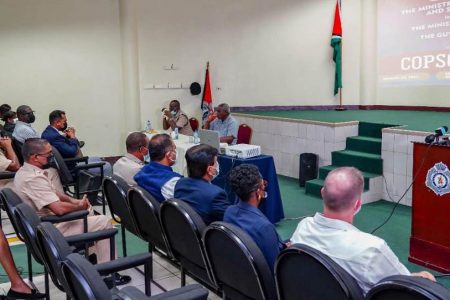 Minister Vindhya Persaud speaking to the gathering (Ministry of Human Services and Social Security photo)