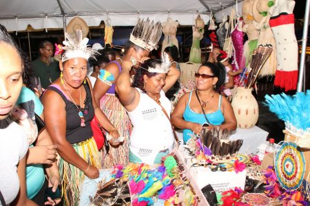 Sale of Amerindian arts and crafts (Stabroek News file photo)