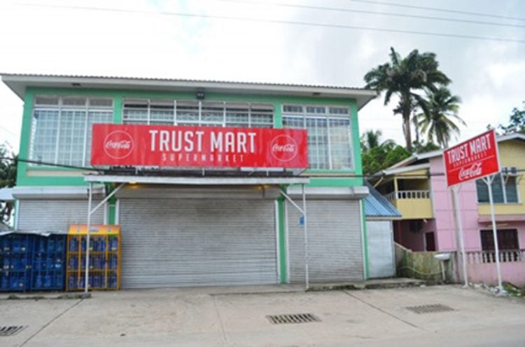 One of several supermarkets in Linden which were closed yesterday 