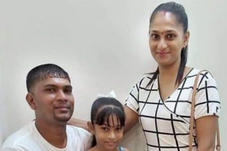 Roshanie (right) with husband Vishal and their daughter, Ambika 