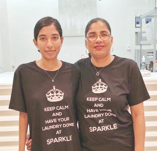 Owners of Sparkle Laundromat, Sophia Ally (left) with her mother, Alyia Yusuf