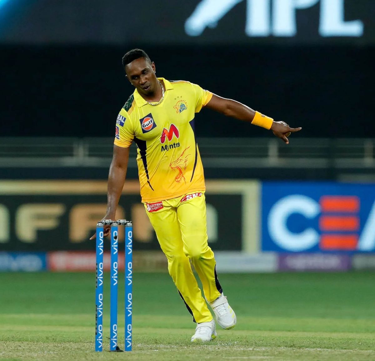 Veteran Dwayne Bravo yesterday reinforced his T20 death bowling credentials taking two wickets in the final over where he conceded just three runs as the Chennai Super Kings defeated the Mumbai Indians in their El Classico as the Indian Premier League resumed after a four month hiatus caused by the Coronavirus pandemic. (Photo courtesy IPL)