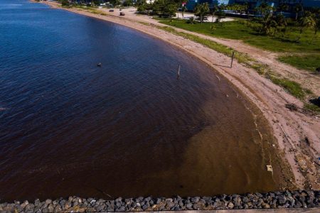 A drone shot of the pollution
