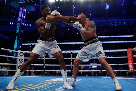 Anthony Joshua in action against Oleksandr Usyk Action Images via Reuters/Andrew Couldridge
