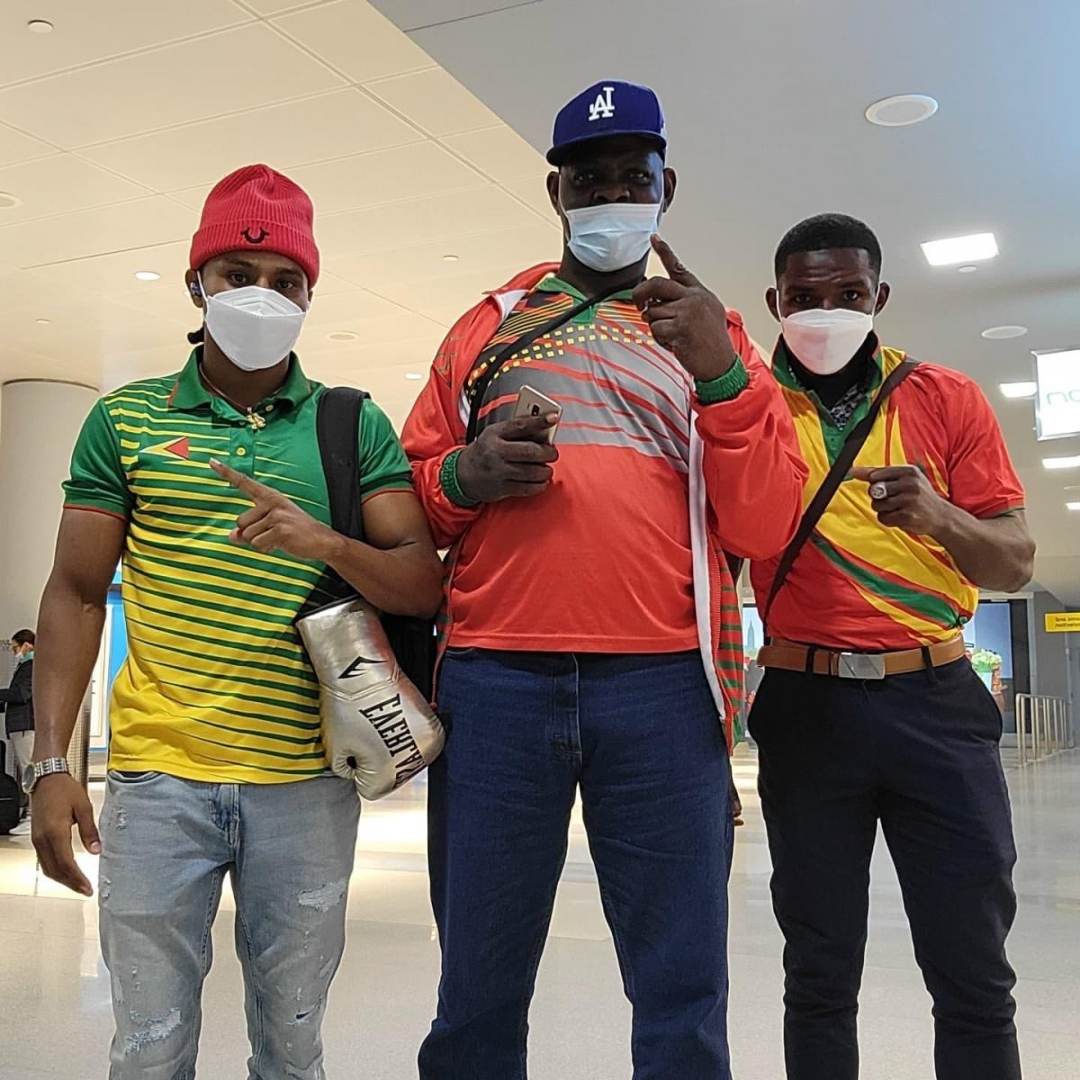 Two of Guyana’s elite boxers, Kevin Allicock and Desmond Amsterdam are in Belgrade, Serbia,  to compete in this year’s AIBA men’s world championships. The pair above, is pictured with Coach, Terrence Poole.