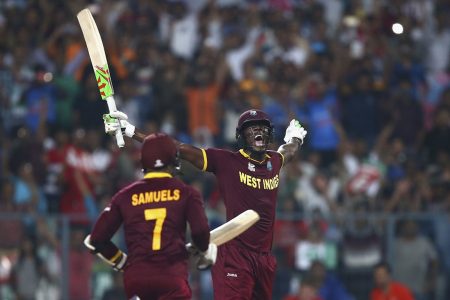 FLASHBACK: All-rounder Carlos Brathwaite celebrates after hitting the last of his four sixes to win West Indies the 2016 T20 World Cup final. 
