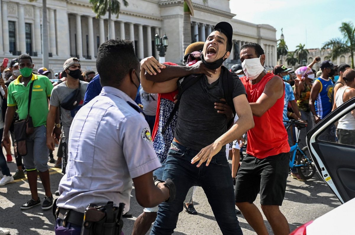 The department’s spokesman, Ned Price, said the U.S. would continue to support people in Cuba, following its crackdown on demonstrations across the island. The U.S. announced sanctions against a Cuban official and government entity.CreditCredit...Yamil Lage/Agence France-Presse — Getty Images