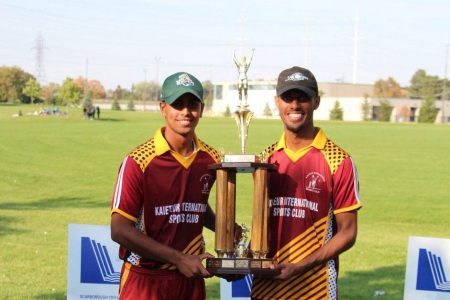 Matthew Nandu (right) and Jeevanand Nauth pose with the spoils.
