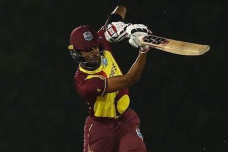 Roston Chase made 54 not out for West Indies. (CWI Media photo) 