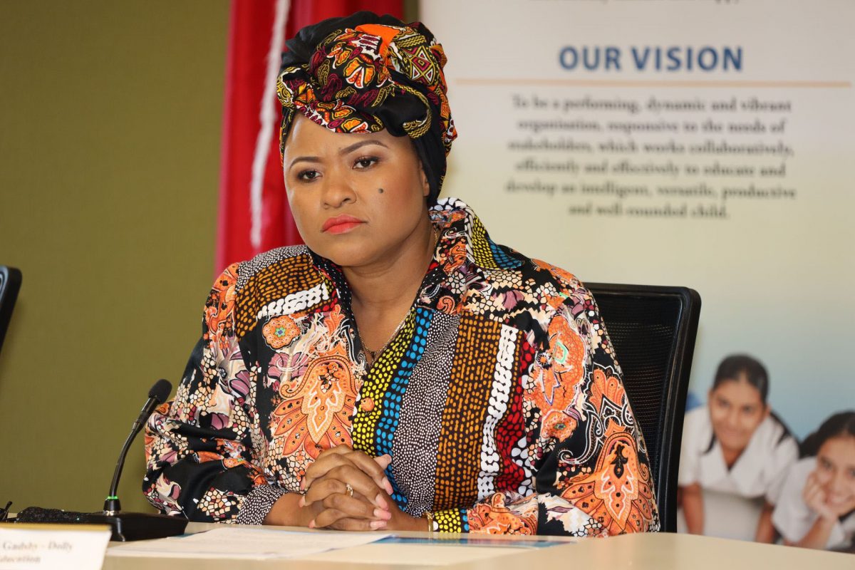 Education Minister Dr. Nyan Gadsby-Dolly responding to questions during the ministry’s press conference at St. Vincent Street, Port-of-Spain, yesterday.

