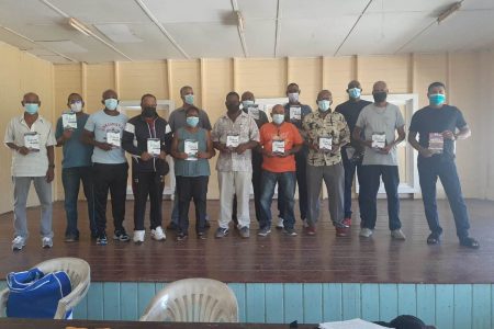 Representatives from the various clubs and association pose for a photo opportunity at the recent Ordinary General Meeting of the Berbice Cricket Board.