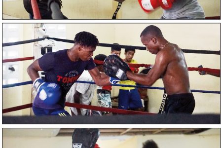 Coach Sebert Blake and his charges Travis Inverary, Patrick Harvey and Alesha Jackman went through brutal training sessions ahead of the November 25 to December 5 spectacle. (Emmerson Campbell photos)