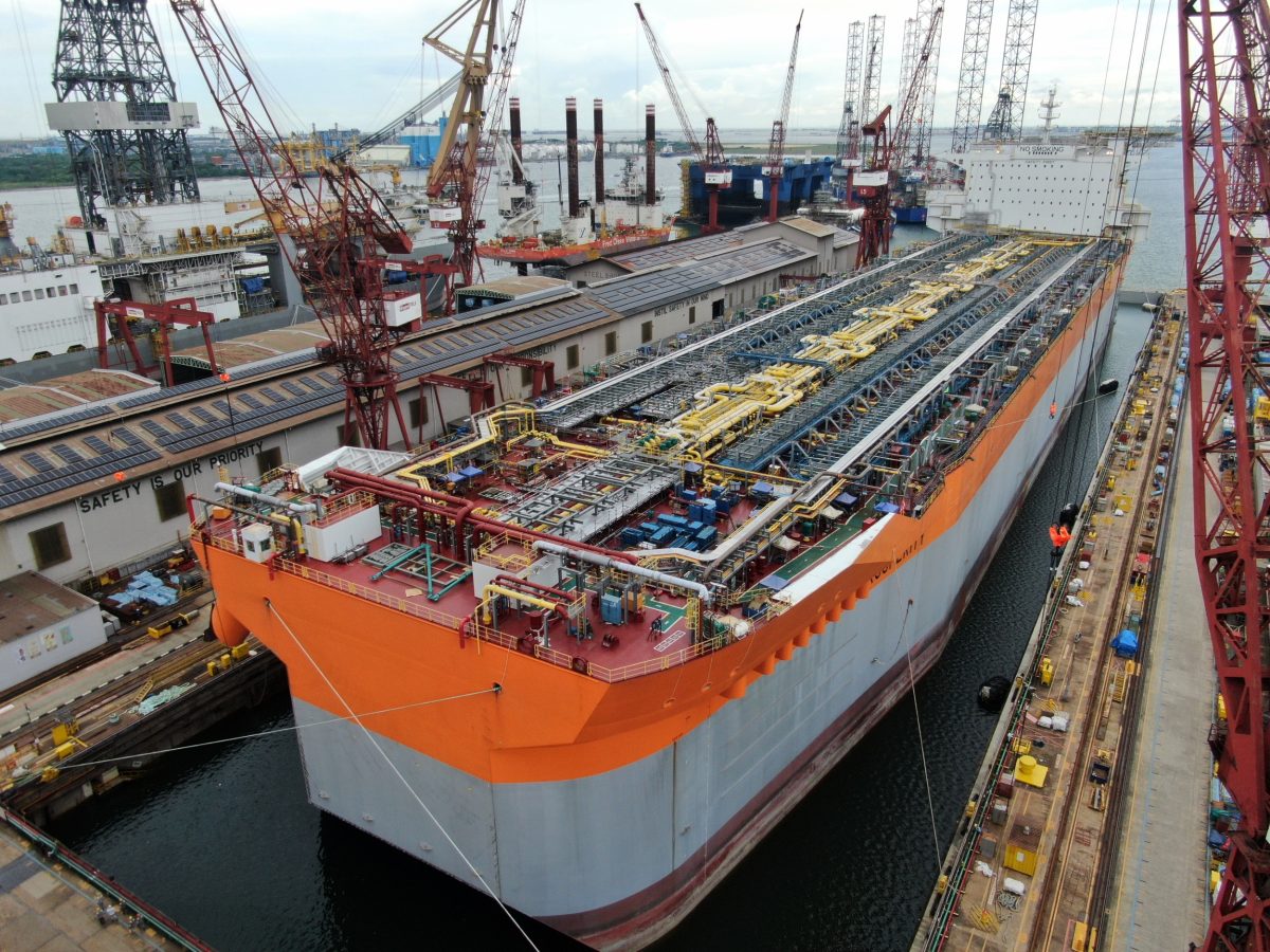The Prosperity in dry dock in Singapore (SBM Offshore photo)