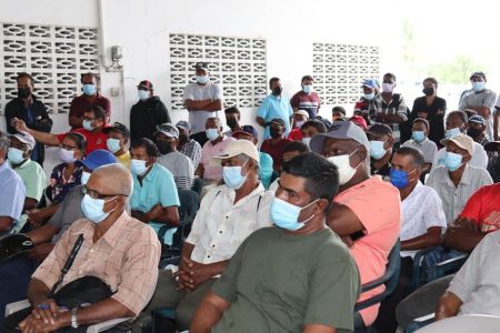 Rice farmers at the meeting