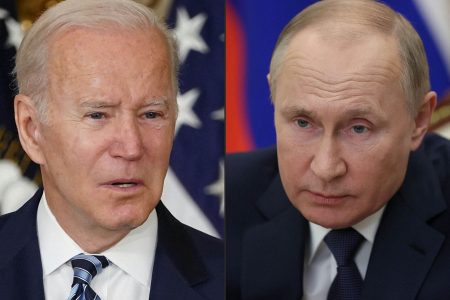 U.S. President Joe Biden (left) and Russian President Vladimir Putin