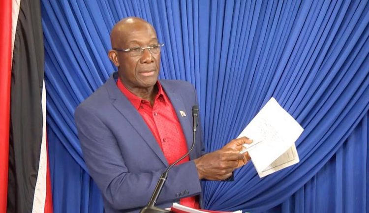 A screen grab of Prime Minister Dr Keith Rowley showing his Integrity Commission Form A during a media conference at the Prime Minister’s residence in Tobago on Friday