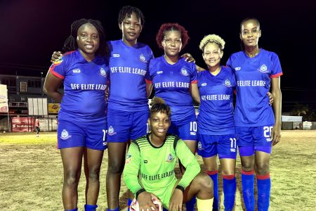 GPF women’s scorers from left to right (standing) - Onika Eastman, Tiandi Smith, Jimmaica Hunte, Lakeisha Pearson and Nicola Argyle. Sitting is Deekola Chester