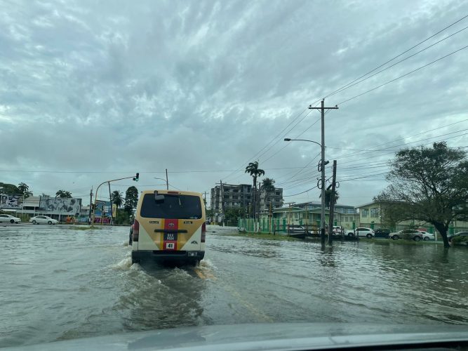 Flooding on Homestretch Avenue late yesterday afternoon 