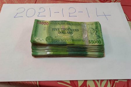 The cash that was retrieved