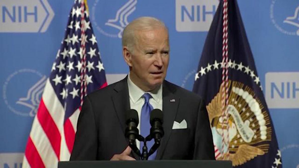 Joe Biden speaking yesterday