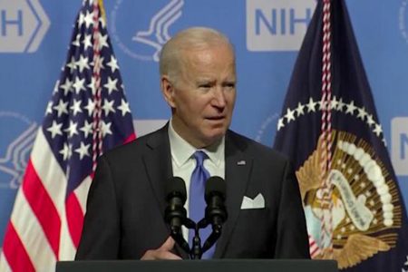 Joe Biden speaking yesterday