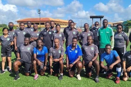 The refereeing officials which will be feature in the trio of GFF year-end Football Championships.