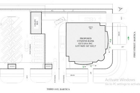 A site plan of the building proposed for construction