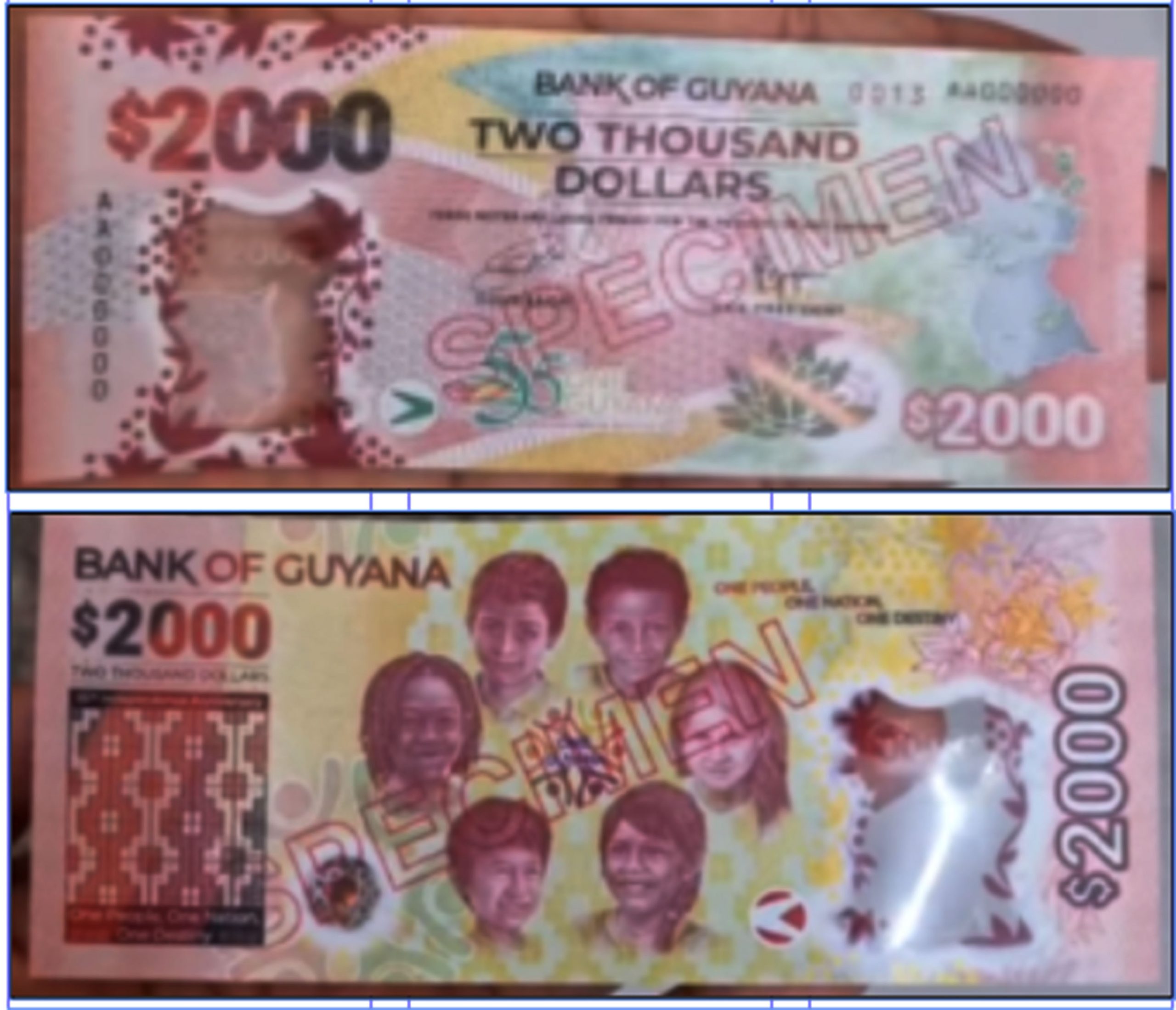 Guyana new 2,000-dollar commemorative polymer note (B121a