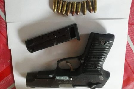 The gun and ammo found